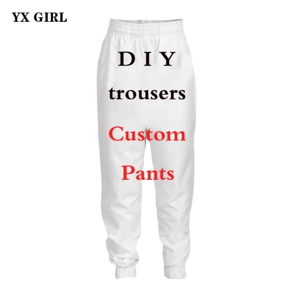 3D Print DIY Custom Design Men Women trousers Hip Hop joggers pants Drop Shipping Wholesalers Suppliers For Drop Shipper