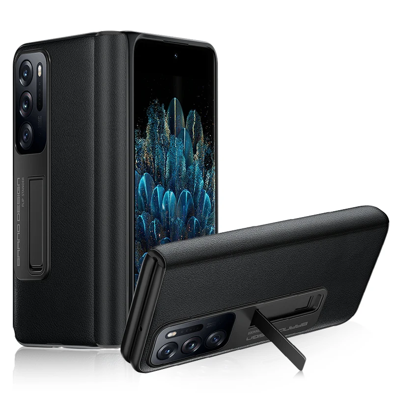 Cena Luxury Leather Phone Case With Stand Holder For Oppo Find N Case For FindN Anti-fall Business Phone Back Case Protective Cover Tanie Luxury Leather Phone Case With Stand Holder For Oppo Find N Case For FindN Anti-fall Business Phone Back Case Protective Cover