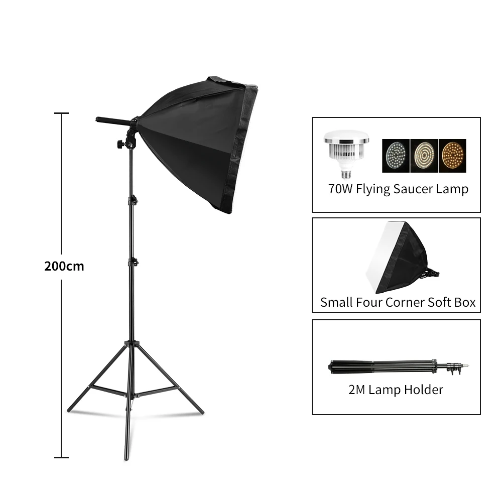 

40cm Soft Box Professional Photography Softbox Lighting Tripod E27 Photographic Bulb Continuous Light System for Photo Studio