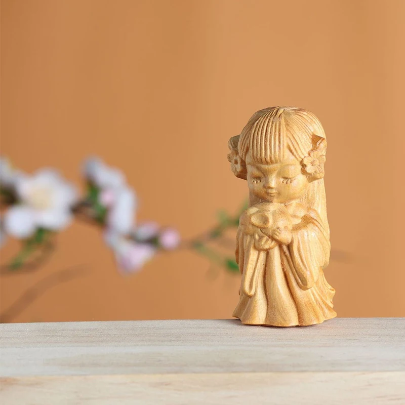 

Миниатюрная резьба по дереву, милые четыре великих красивых фигурок древних времен, орнамент, настольные поделки, украшение для дома, забавные подарки