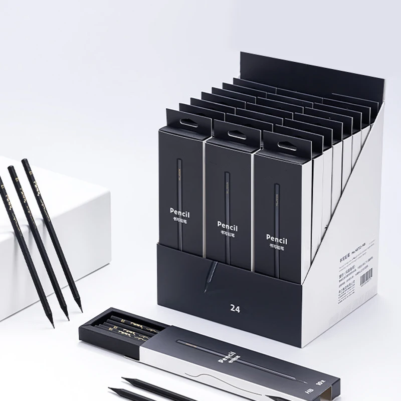 

Черные деревянные карандаши 2B HB, 3 шт., простые карандаши для рисования, корейские канцелярские принадлежности, офисные принадлежности