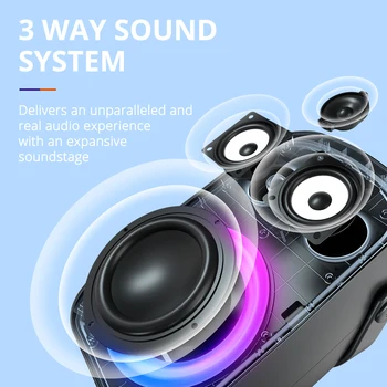 Tronsmart Halo 100 Speaker 60W Portable Bluetooth Speaker with 3-Way Sound System, Dual Audio Modes, App Control, for Party 2