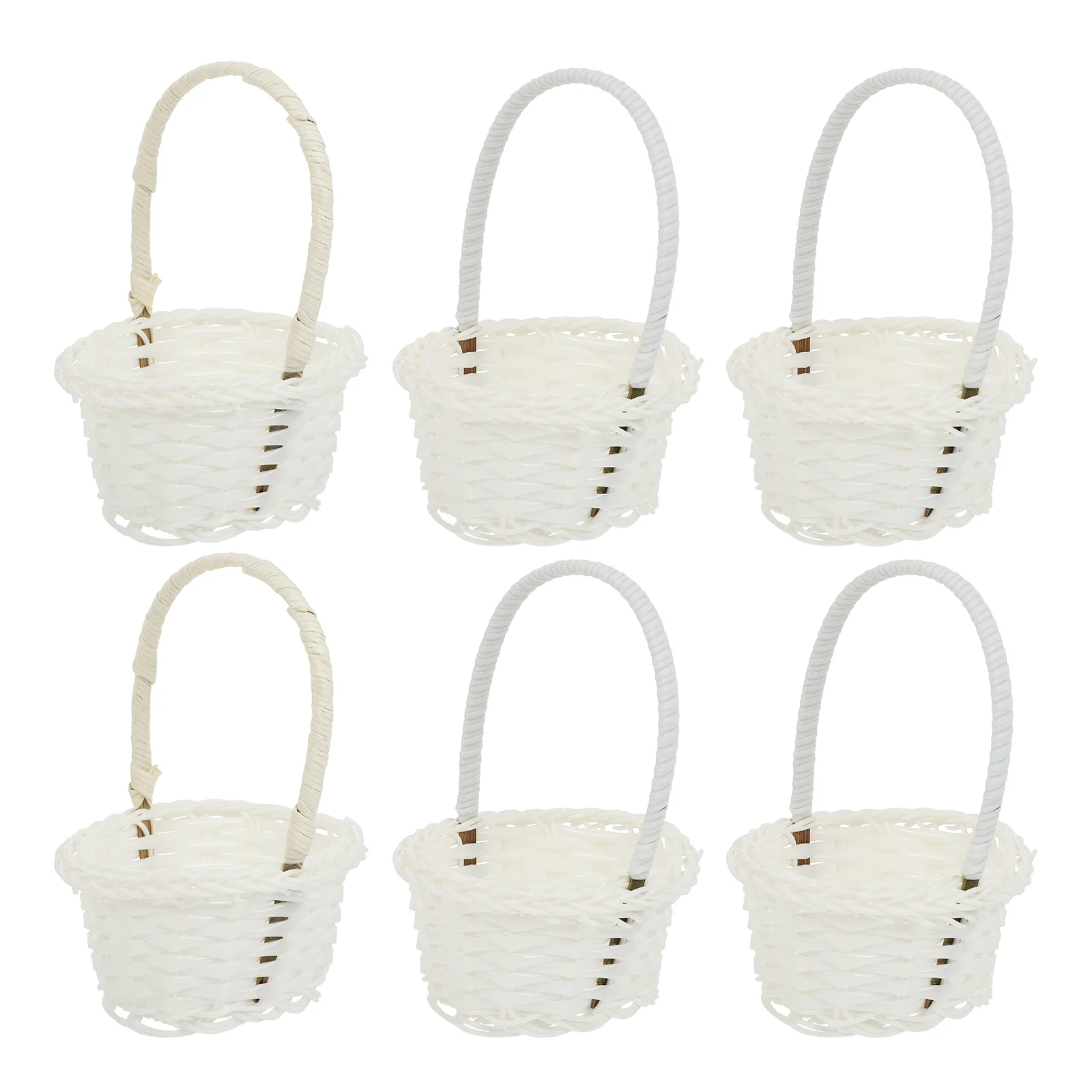

Basket Woven Baskets Mini Flower Picnic Handle Wicker Rattan Storage Favors Girl Gift Easter Tiny Wedding Party Hamper Candy