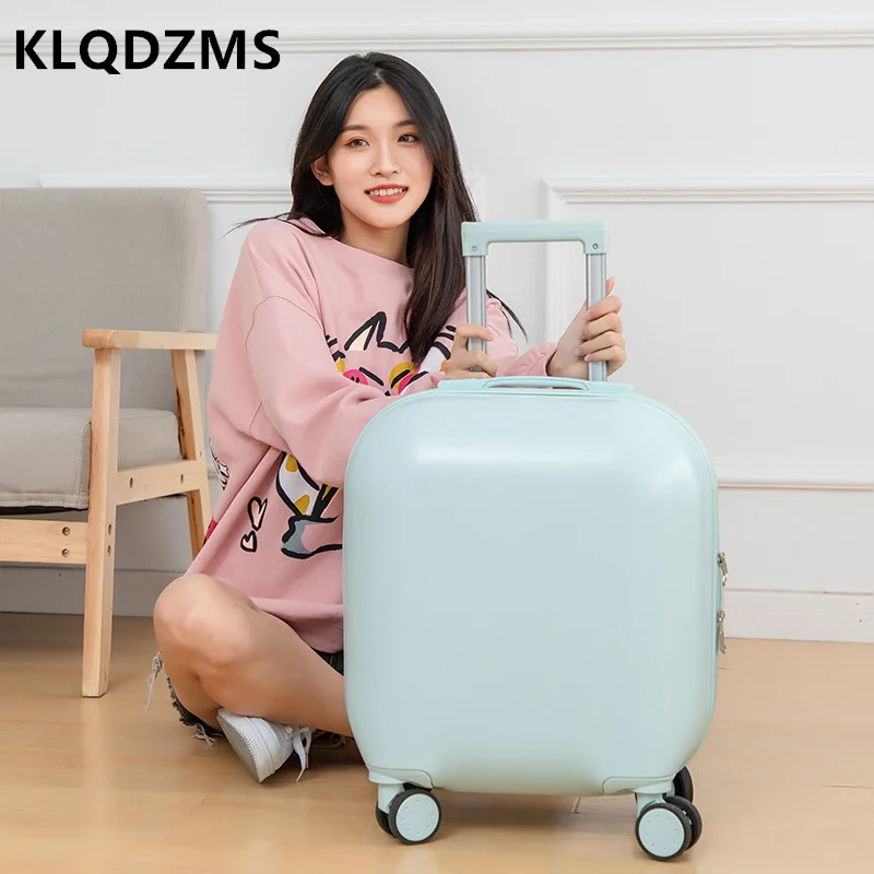 KLQDZMS Cute 18-Inch Children's Trolley Luggage Small Portable Boarding Case Female Silent Universal Wheel Waterproof Suitcase