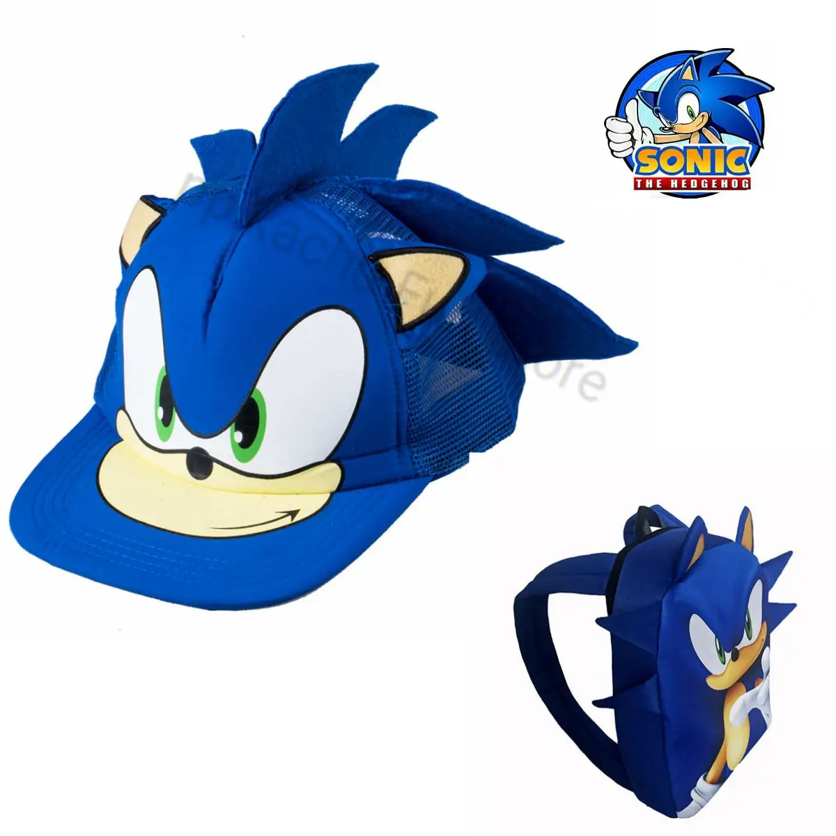

sonic hot selling action figure fashion baseball cap toy cartoon teen adjustable blue backpack hedgehog model hip hop gift toy
