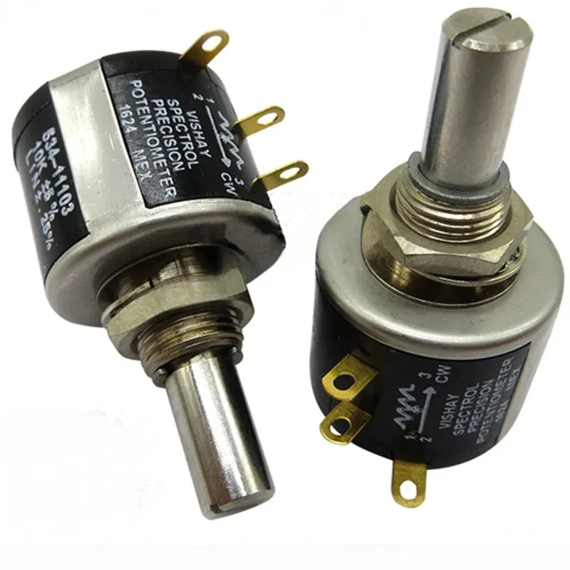 Фото Инструменты, 2 шт. прецизионных многооборотных потенциометров Vishay Spectrol 534-11, 500 Ом, 1 кОм, 2 кОм, 5 кОм, 10 кОм, 20 кОм, 50 кОм, 100 кОм №1