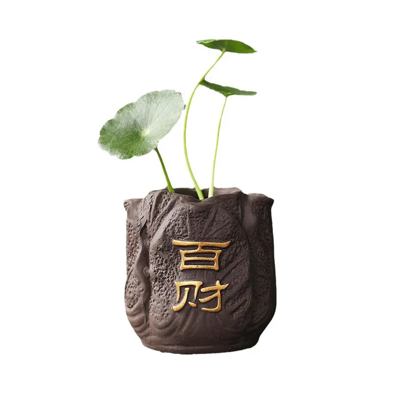 Creative Purple Clay Tea Pet Fingertip Mini Flower Pot Hydroponic Plants Garden Bonsai Ornaments Boutique Tea Set Decoration (art.: 3920b4e40de13) - 3920b4e40de13