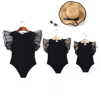 one piece overalls mesh mother daughter matching clothes summer mommy and me clothes fashion women girls baby jumpsuits