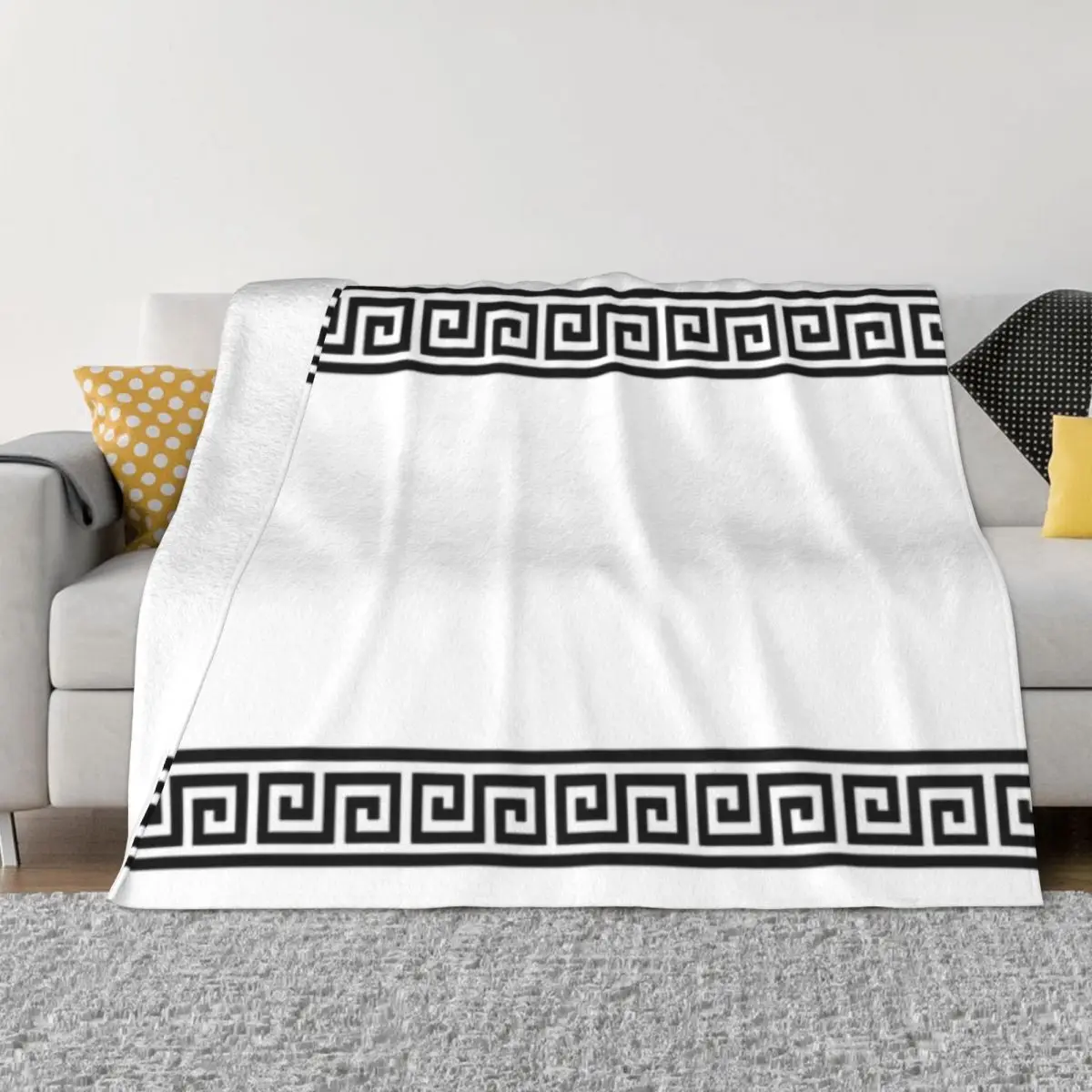 Ультрамягкое Флисовое одеяло с геометрическим узором в греческом стиле