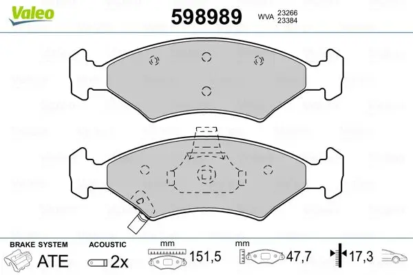 

598989 для десяти тормозных колодок SEPHIA 92 00 SHUMA 97 00 SHUMA 97 00
