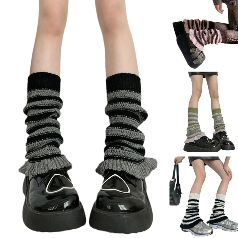 

Y2K в стиле рок-панк, расклешенные гетры для женщин и девочек, носки в стиле Лолиты, готические носки в стиле Харадзюку, средние