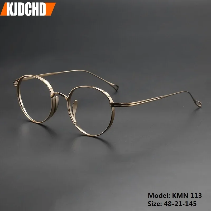 Оправа для очков из чистого титана мужские круглые овальные очки в стиле ретро