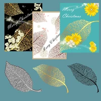 christmas hot foil clear stamp openwork leaf veins background metal cutting dies for scrapbooking embossing frames card craft