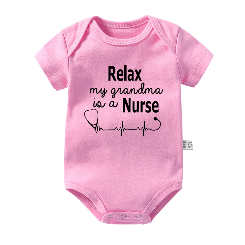 Relax My Grandma Is A Nurse Newborn Baby Bodysuits Cotton Boys Girls Rompers Infant Toddler Jumpsuits Funny Body Ropa Cloth |