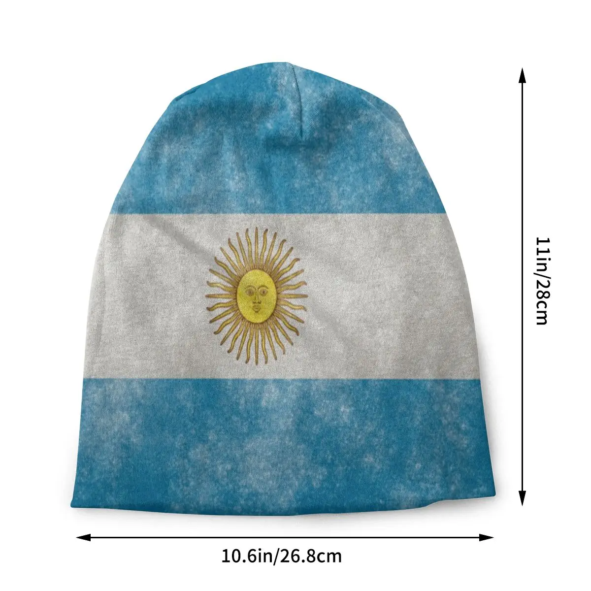 Женская зимняя теплая вязаная шапка с флагом Аргентины и солнцем уличные шапочки