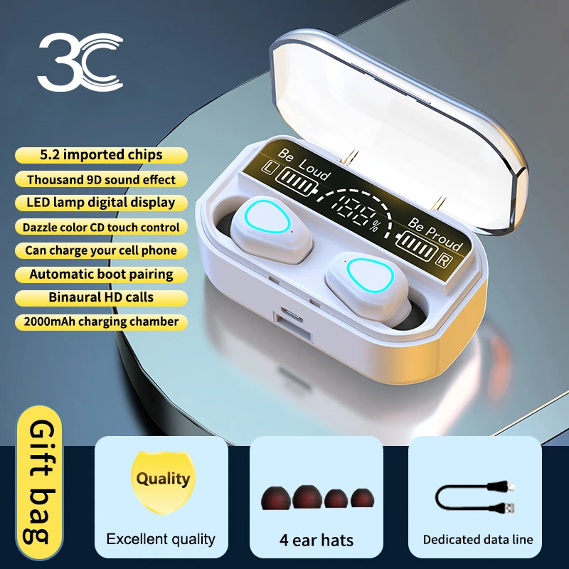 

TWS-светодиодный шники G28 с поддержкой Bluetooth и сенсорным управлением, 42 дБ