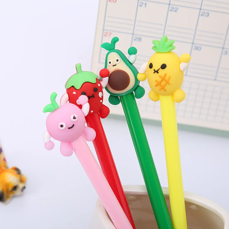 

10PCs Fruit Expression Gel Pen Creative School Office Gel Pen Gift Supplies Stationery Carrot School Pen Stationery for Writing
