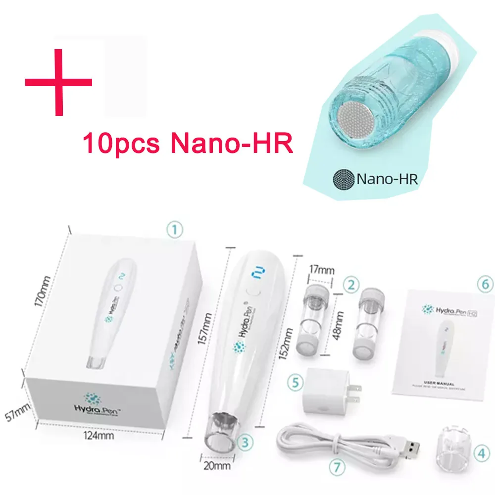 Hydra Pen H2 LED Hyaluronic Acid Wireless Operation DermaPen For Different Essence 2pcs Needles