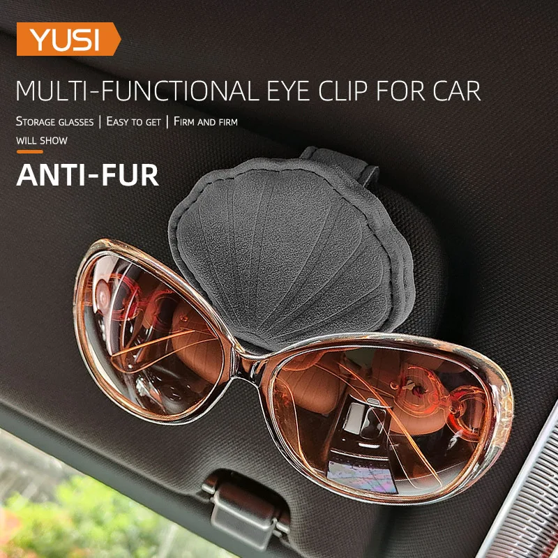 

Sunglasses Holders for Car Sun Visor, Magnetic Leather Glasses Eyeglass Hanger Clip for Car, Ticket Card Clip Eyeglasses Mount