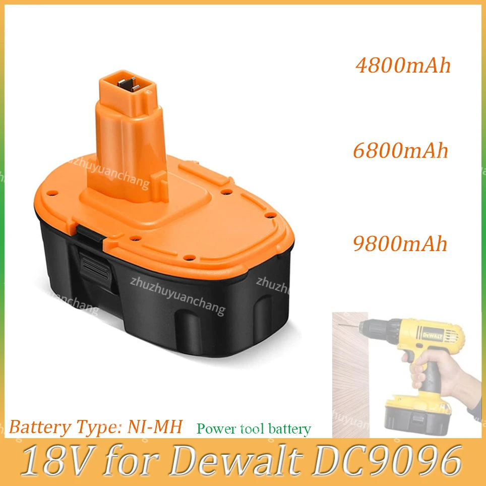 

18V 4.8Ah 6.8Ah 9.8Ah Ni-MH Battery For Dewalt DC9096 DE9039 DE9096 DE9098 DE9503 DC212 DC330 Cordless Drill Replacement Battery