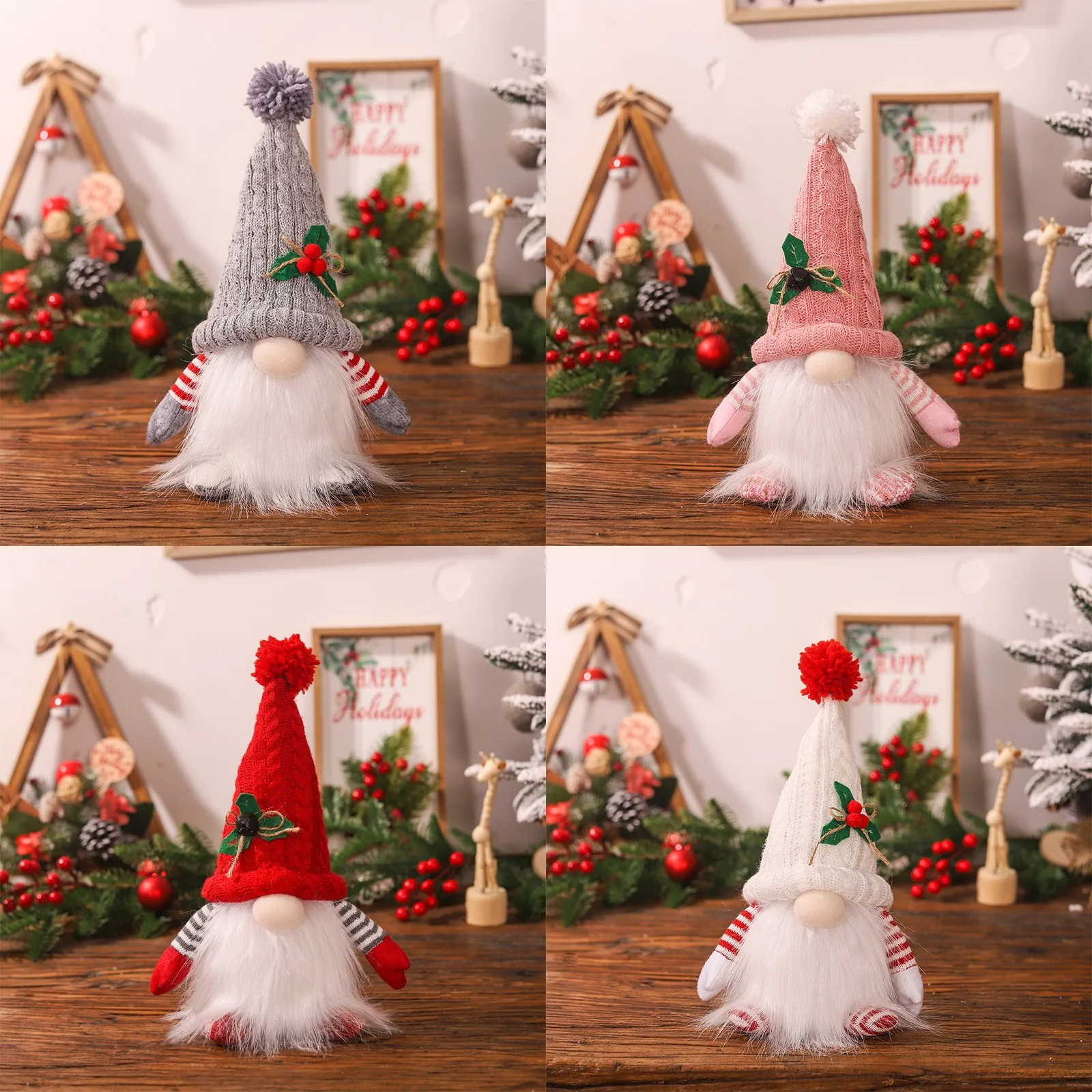 Причудливая фотография рождественские гномы-красочные гирлянды плюшевые