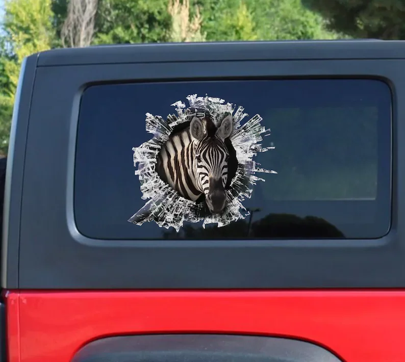 

Zebra window sticker, car sticker, Zebra car decal, funny decal