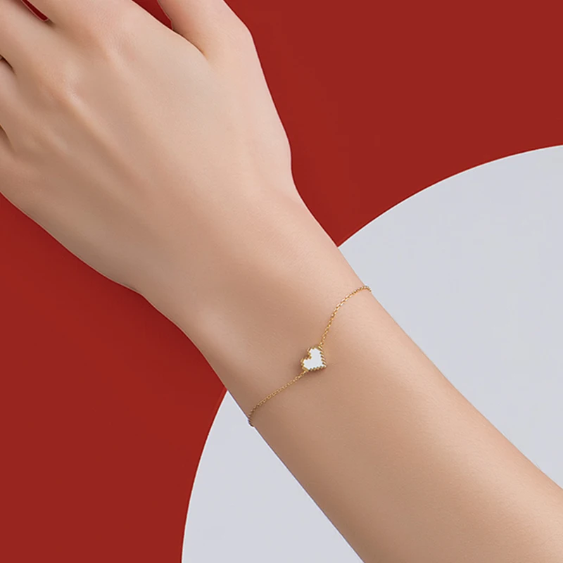 

Женский браслет из серебра 925 пробы, в виде сердца