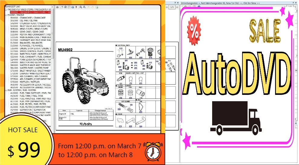 Фото Каталог запасных частей AutoDVD Kubota KAI 2021р. №1