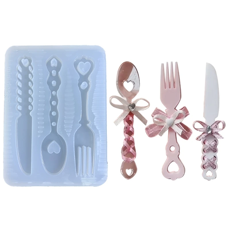 

Love- Knife- Fork Spoon Silicone Epoxy Mold DIY Keychain Pendant for Bag Decor
