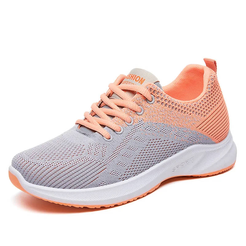 Spring Autumn Women's Flying Woven Shoes Breathable Sport Shoes Casual Lace Up Sneakers Students Shoes Chaussures pour étudiant