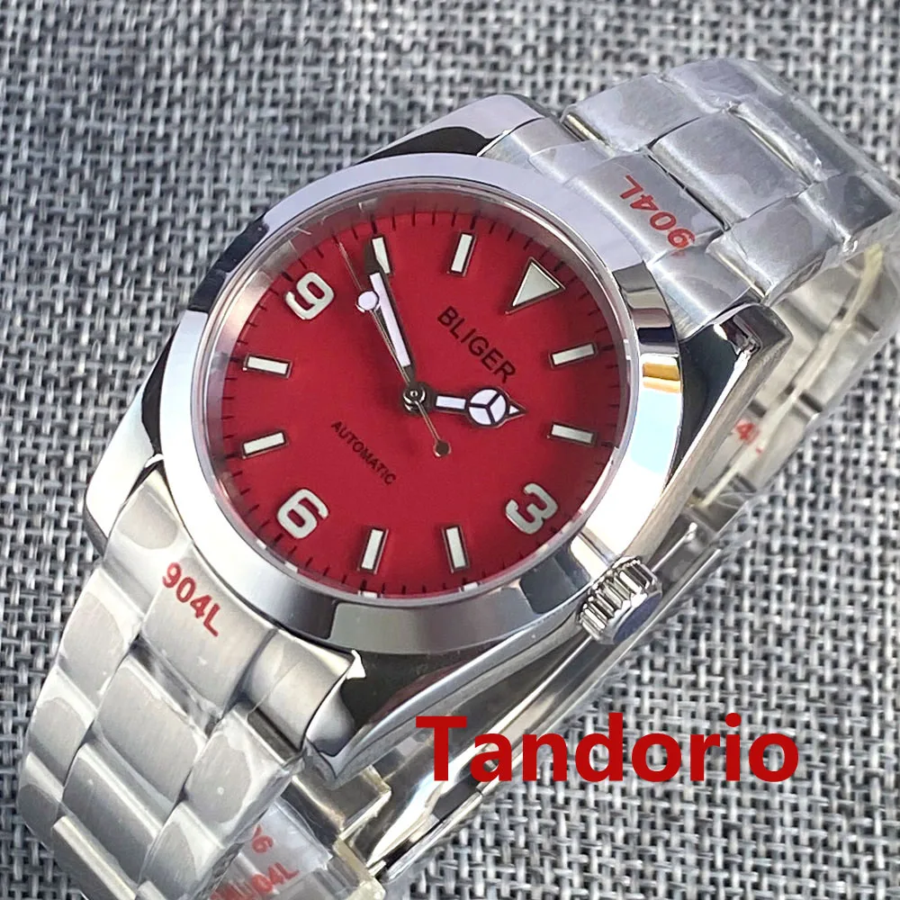 

Мужские автоматические часы Bliger 36 мм/39 мм, красный, черный, синий циферблат, сапфировый кристалл, Япония NH35 MIYOTA 8215 PT5000 Move