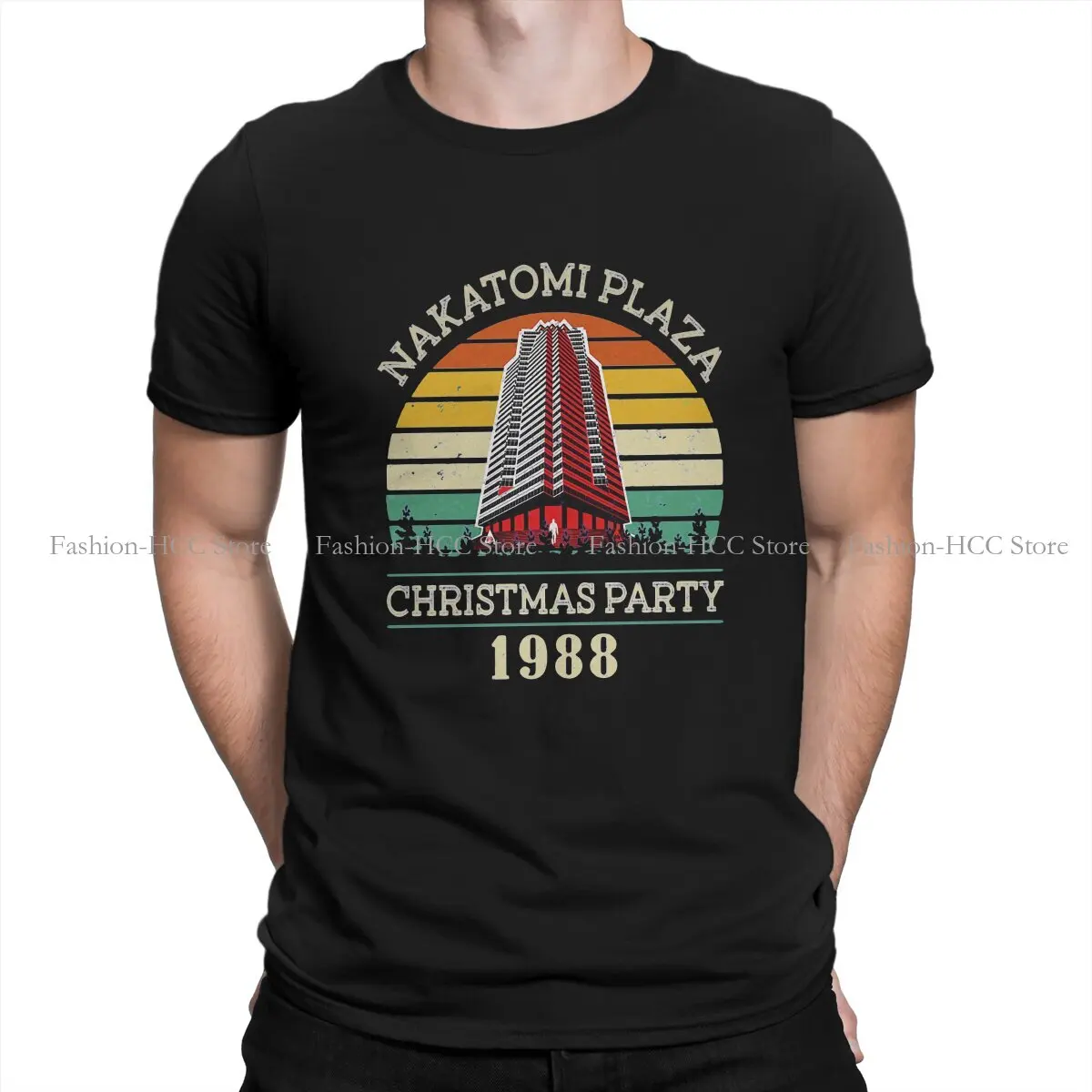 

Polyester TShirt for Men Die Hard Movie Christmas Party 1988 Bruce Willis Retro Vintage Nakatomi Plaza Basic T Shirt