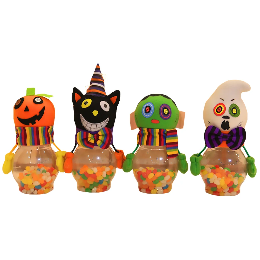 

Candy Party Jar Holder Bags Favors Container Favor Goodie Pumpkin Supplies Cat Transparent Black Treat Jarsstorage Trick Kids