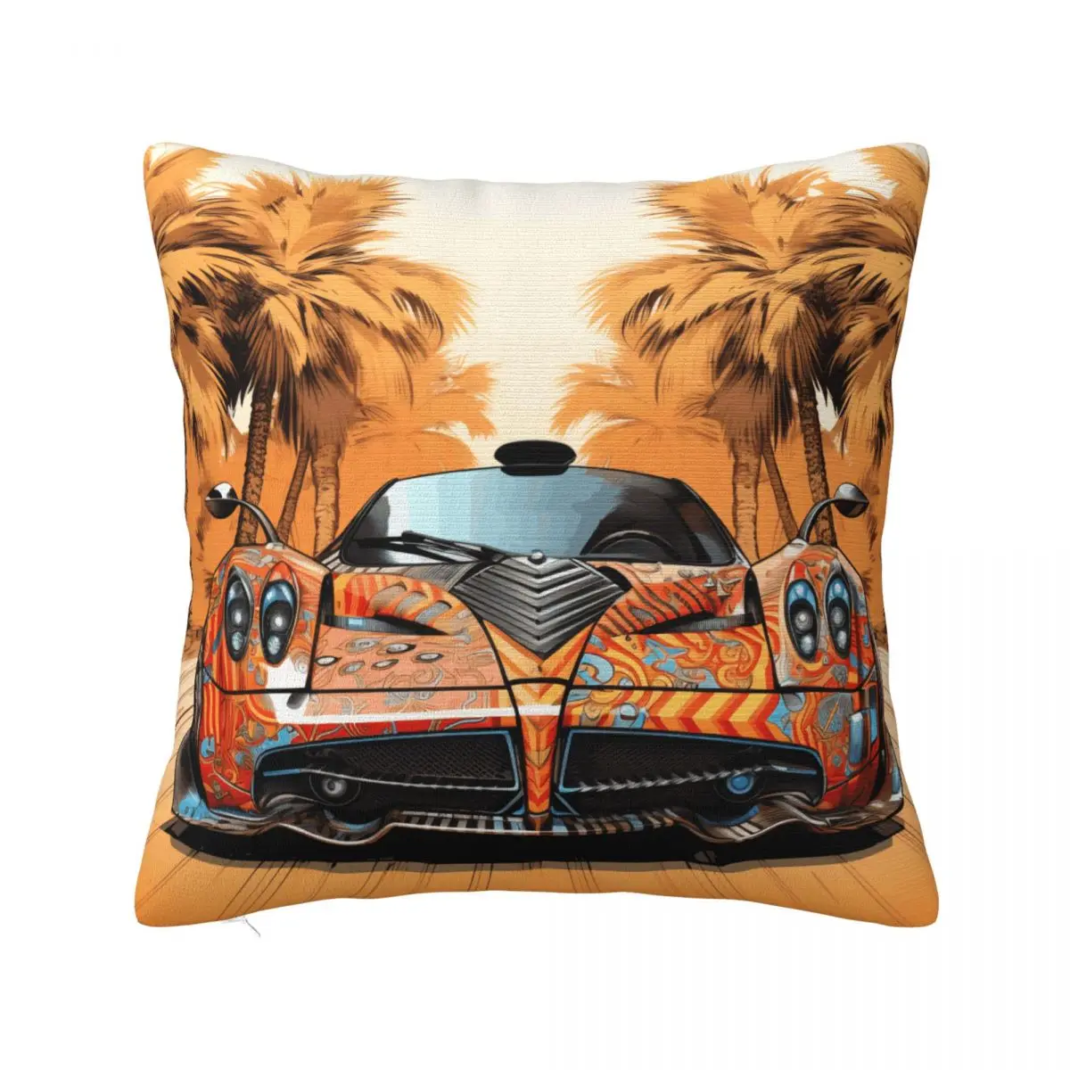 

Speed Sports Car Pillow Case Various Styles Wall Graffiti Car Zipper Pillowcase Summer Vintage Polyester Cover