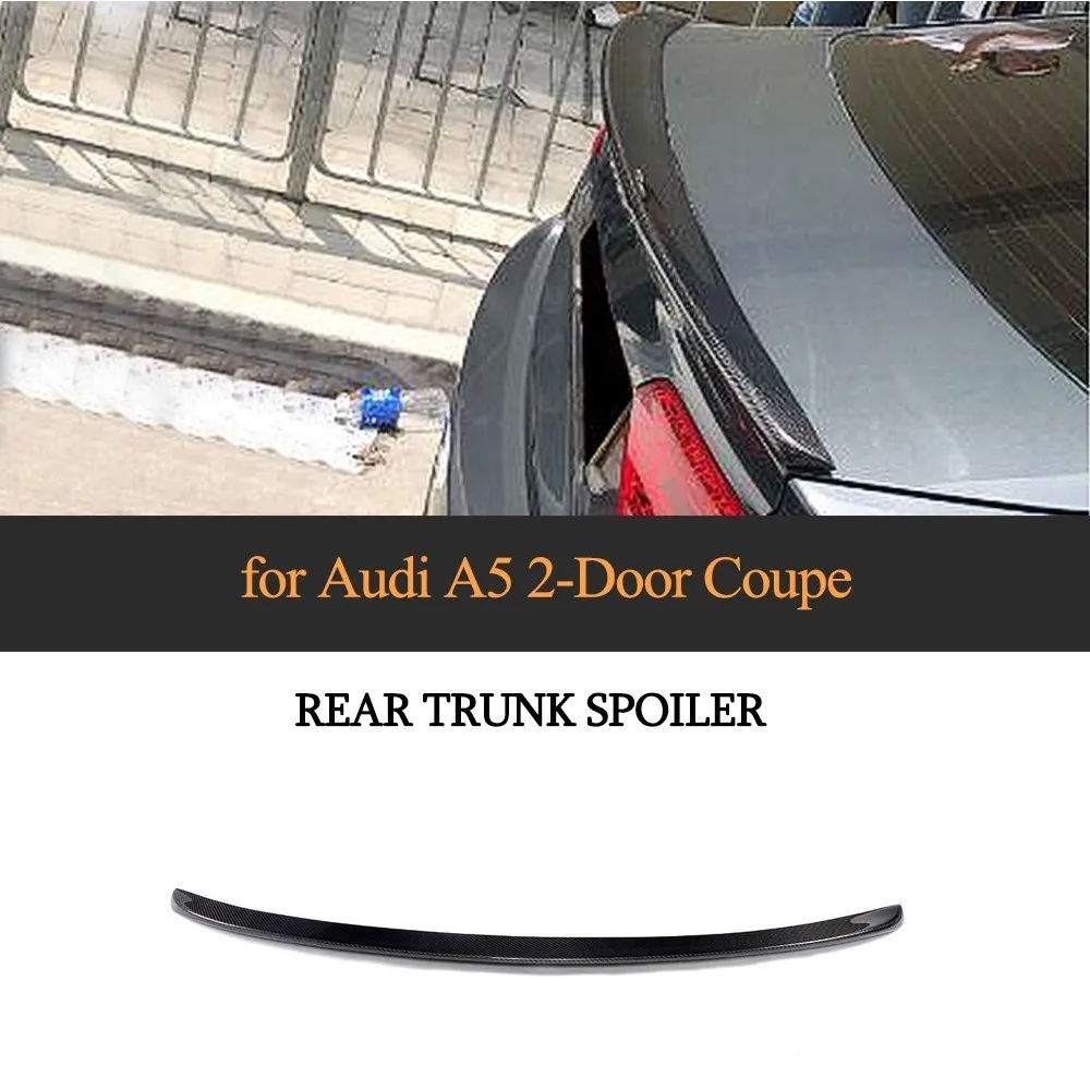 

Car Styling Carbon Fiber Rear Trunk Spoiler Wing Boot Lip For Audi A5 Coupe 2017 2018 2019