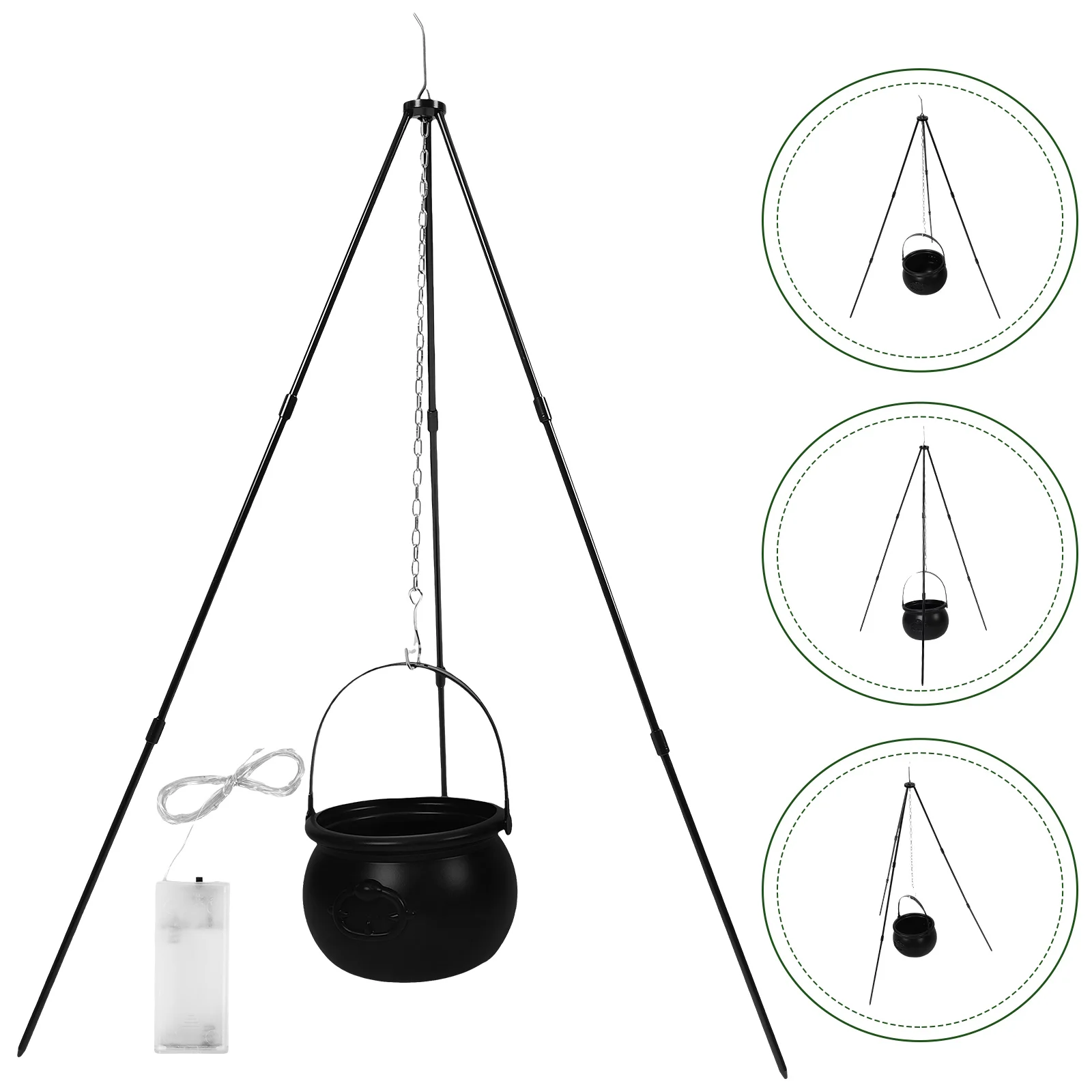 

1 Set Halloween Decoration Witch Cauldron on Tripod Bowl Halloween Ornament No