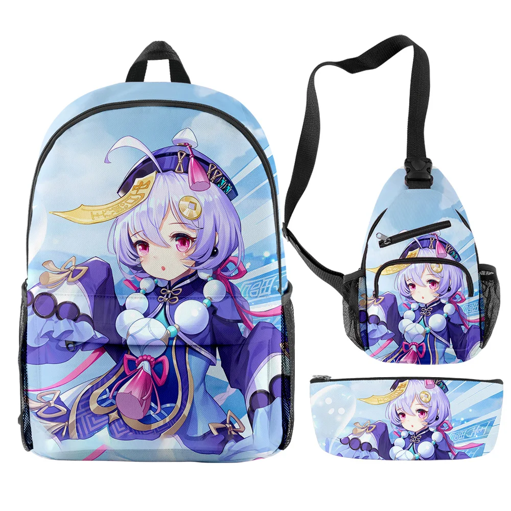 

Creative Fashion Funny Genshin Impact 3D Print 3pcs/Set pupil School Bags Trendy Travel Laptop Backpack Chest Bag Pencil Case