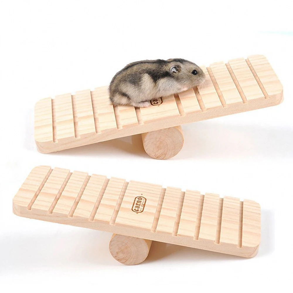 

Pet Hamster Anti-slip Wooden Seesaw Small Pets Toys Teeterboard for Hamster Rabbit Gerbil Rat Guinea Pigs Exercise Playing