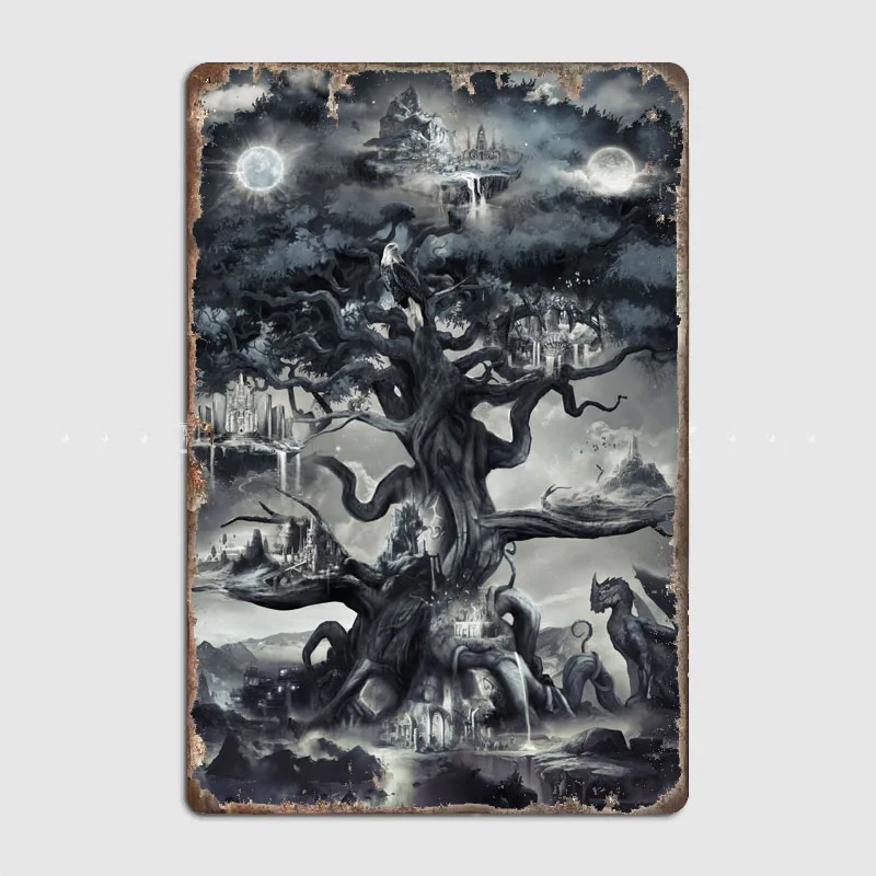 Металлический постер в скандинавском стиле