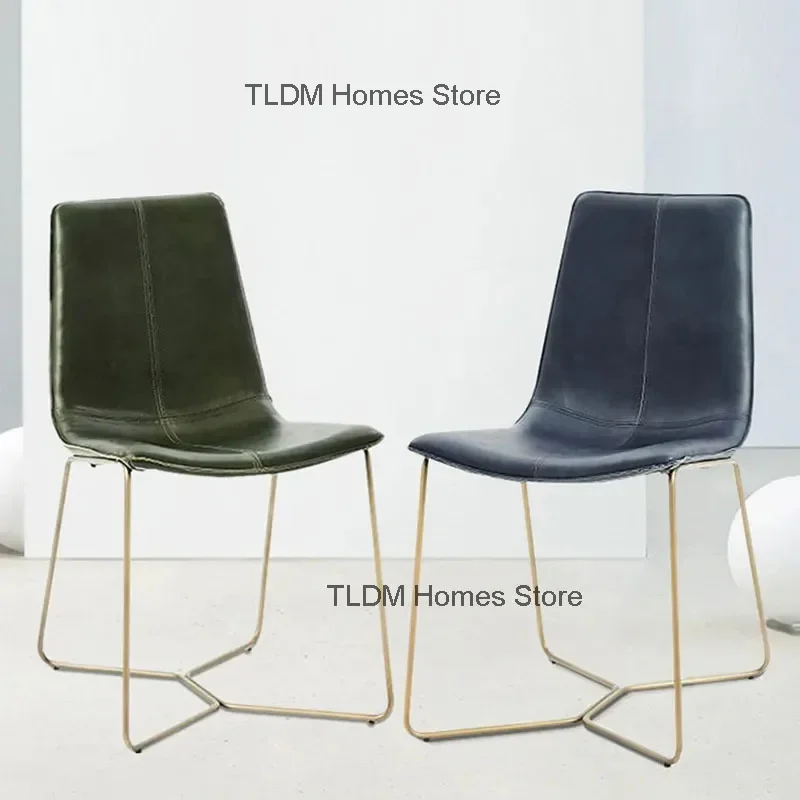 Обеденный стул Nordic Light роскошный ресторанный железный обеденный бытовой кожаный