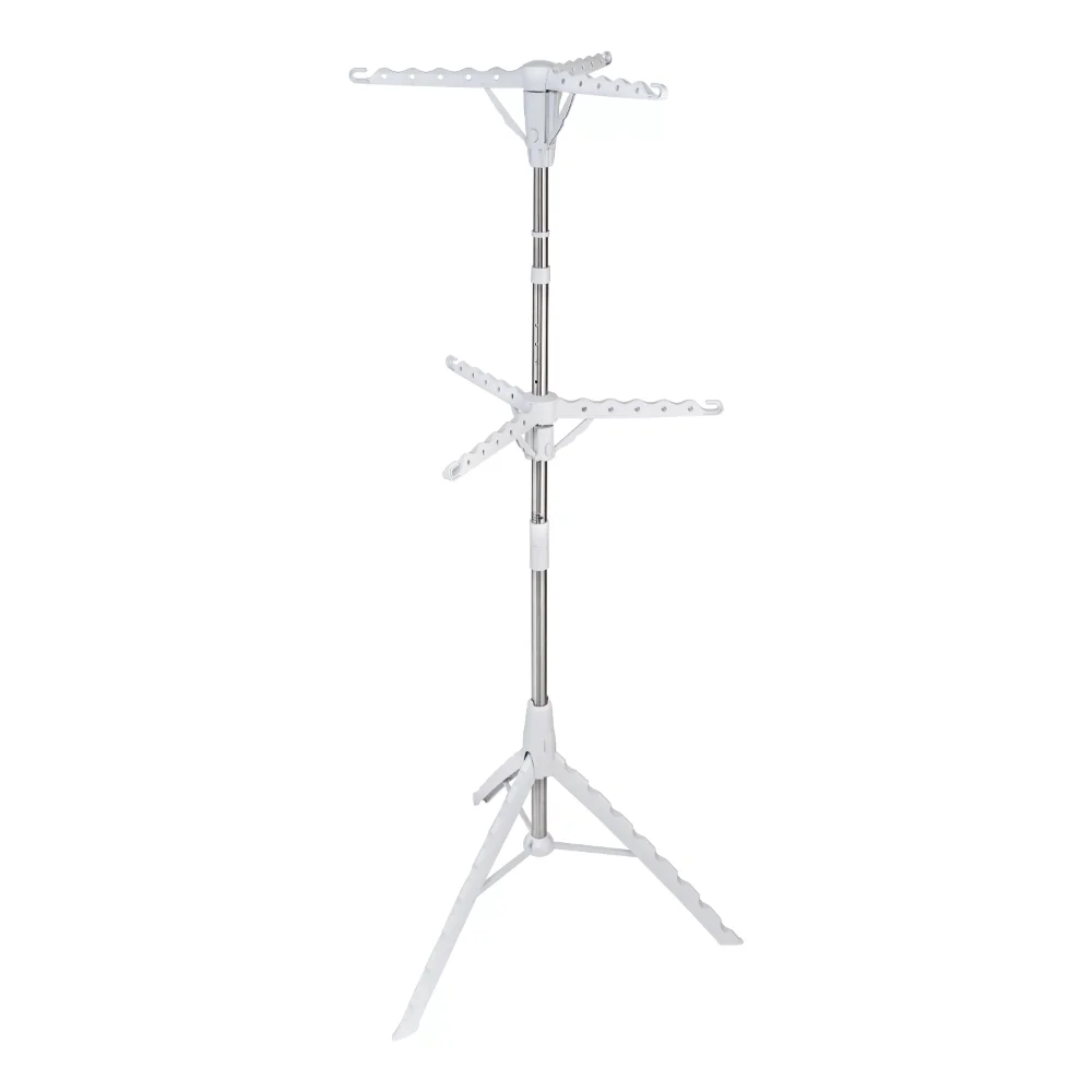 

2-Tier Tripod Metal Clothes Drying Rack, White