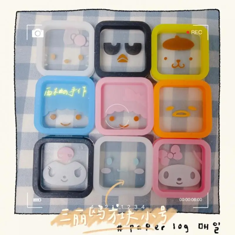 

Cartoon Sanrioed Kuromi My Melody Cinnamoroll Pom Pom Purin Anime Peripherals Self Made Manual Diy Quicksand Mold Accessories