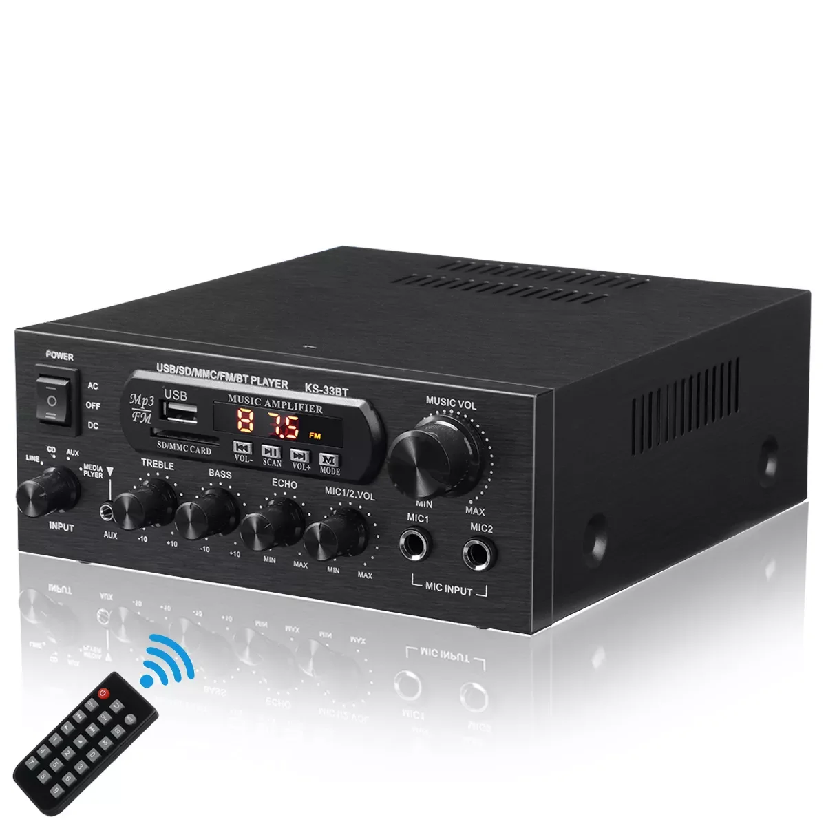 

NEW Hifi Digital Amplifier bluetooth Stereo LED Digital Sound Amplifiers USB Memory Card Aux FM Radio 2x450W Amplificador