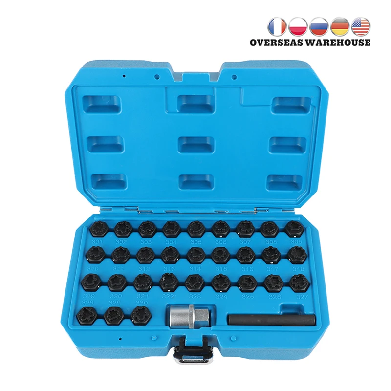 32 шт., набор инструментов для снятия колёс с ключа