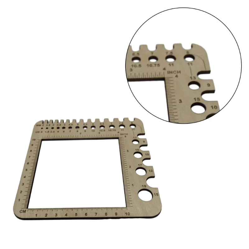 C63B деревянная линейка для вязания вязальных игл пряжа крючком измерительный