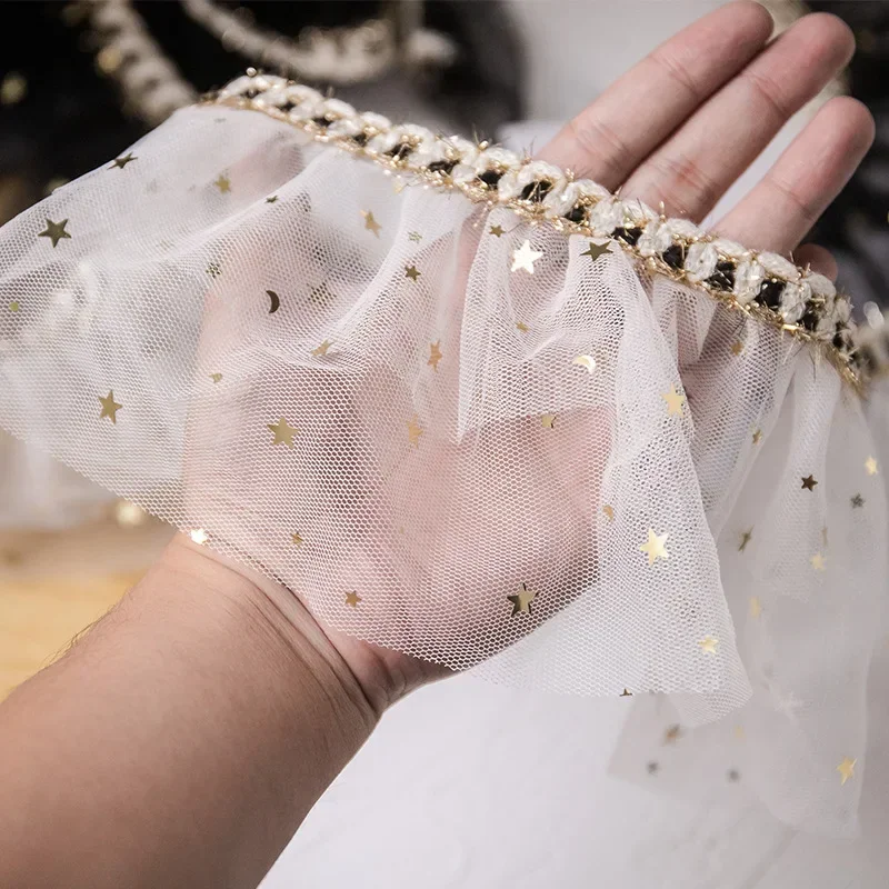 Плиссированная сетчатая кружевная бейка ткань сделай сам свадебная одежда