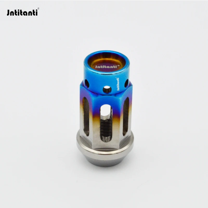 

Jntitanti Gr5 титановая гайка с наконечником M14 * 1,5*45 мм Ультралегкая, изготовленная на заказ со звездами и полосками
