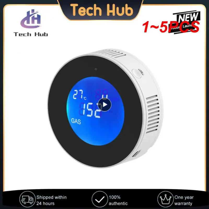 

1~5PCS Tuya Wifi Smart Natural Gas Alarm Sensor With temperature function Combustible Gas Leak Detector LCD Display Smart Life