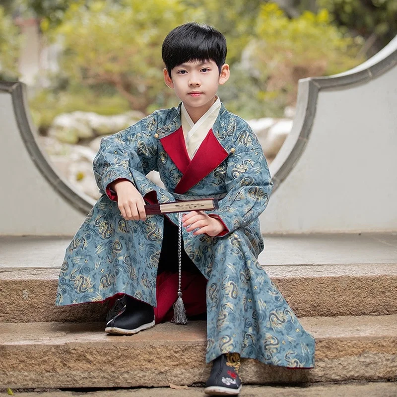 

Новинка 2022, летняя тонкая одежда Hanfu для мальчиков, Высококачественная Красивая Детская одежда в старинном стиле, одежда для выступлений