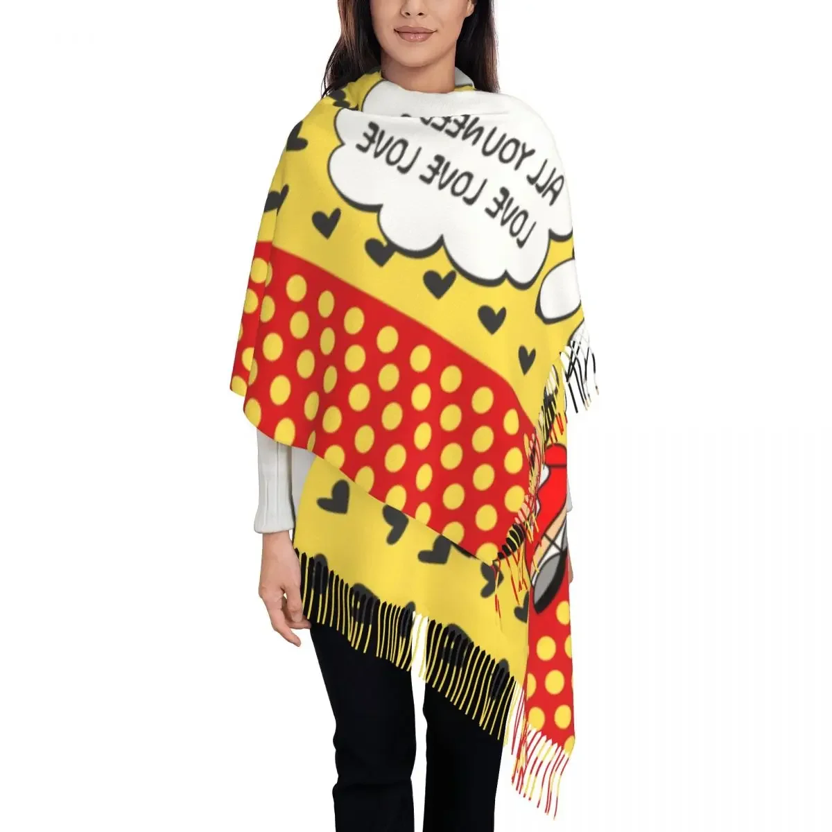 

Mafalda Changing The World Tassel Scarf Women Soft Cute Funny Shawls Wraps Lady Winter Scarves